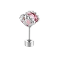 Pink shell stud earring in silver finish featuring starfish detail and pink bead inlay - A508-1# Pink + Pink Drip Oil (Stainless Steel External Spiral)