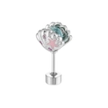 Silver seashell stud earring with blue pearl, pink starfish, and sparkling zircons - A508-2# Light Blue + Pink Drip Oil (Stainless Steel External Spiral)