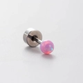 Titanium steel flat back ear stud with a pink purple opal stone and screw closure - 3MM Pink Opal Ball (A01-1#)