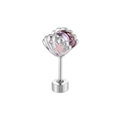 Pink starfish and shell ocean series stud earring with purple crystal stone - A508-3# Purple + Pink Drip Oil (Stainless Steel External Spiral)