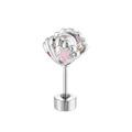 S925 silver ocean shell ear stud with pink starfish and purple zircon accents - A508-5# AB Colorful + Pink Drip Oil (Stainless Steel External Spiral)