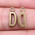 Retro bronze alphabet letter D pendant charm with hanging loop for jewelry making - Capital Letter D (A13211)