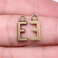 Antique bronze alphabet letter E metal pendant charm for DIY jewelry and crafts - Capital Letter E (A13212)