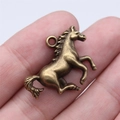 Vintage bronze alloy horse pendant for DIY jewelry making with realistic animal details - Ancient Bronze (A13651)