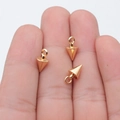 Three small gold-plated spike charms with rings for DIY jewelry making and earrings - KC Gold