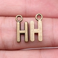 Antique bronze H-letter metal pendant charms for DIY jewelry making and crafts - Capital Letter H (A13215)