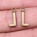 Antique bronze alphabet letter L charms for DIY jewelry making 2-piece set - Capital Letter L (A13219)
