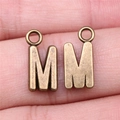 Bronze alphabet M pendant for DIY jewelry making with retro matte finish alloy - Capital Letter M (A13220)