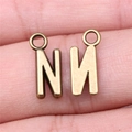 Antique bronze alloy letter N charm with circular loop for DIY jewelry making - Capital Letter N (A13221)