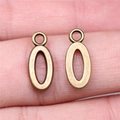 Antique bronze oval letter charm for jewelry making with small hanging loops - Capital Letter O (A13222)