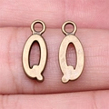 Antique bronze alphabet Q pendant charm for DIY jewelry with vintage matte finish - Capital Letter Q (A13224)