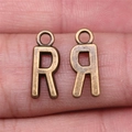 Antique bronze alphabet letter R pendants for vintage DIY jewelry making projects - Capital Letter R (A13225)