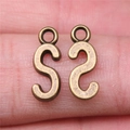 Antique bronze finish letter S metal charms with small hanging loops for jewelry making - Capital Letter S (A13226)