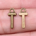 Antique bronze alphabet letter T pendant charm for DIY jewelry and bracelets making - Capital Letter T (A13227)