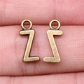 Antique bronze metal letter Z alphabet charm for DIY jewelry and necklaces - Capital Letter Z (A13233)