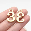 Golden number 3 metal pendants for DIY jewelry making, 26x16mm charm accessories set - Antique Gold Number 3 (D10698)