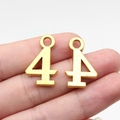 Polished gold number 4 pendant set for DIY jewelry making and craft materials - Antique Gold Number 4 (D10699)