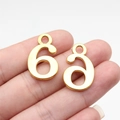 Golden alloy number 6 pendant charms for personalized DIY necklace and jewelry making - Antique Gold Number 6 (D10701)
