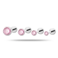 Set aus Titan-Labret-Steckern mit rosa Zirkonia-Steinen in vier verschiedenen Größen - 2.5mm Zirkon (Einzelstück) / Rosa