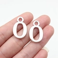 Silver 26x16mm number zero metal charm pendants for DIY jewelry making accessories - Antique Silver Number 0 (B18255)