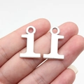 Silver number 1 alloy pendant charms for DIY jewelry making sets of two pieces - Antique Silver Number 1 (B18256)