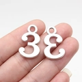 Silver number 3 charm pendant with hanging loop for DIY jewelry making and crafts - Antique Silver Number 3 (B18258)