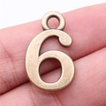 Antique bronze number 6 pendant charm for DIY jewelry making and handmade crafts - Antique Bronze Number 6 (A13363)