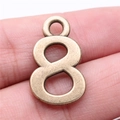 Antique bronze number 8 metal charm for DIY jewelry making and handmade crafts - Antique Bronze Number 8 (A13365)