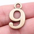 Vintage bronze number 9 alloy charm pendant for DIY jewelry making and craft projects - Antique Bronze Number 9 (A13366)