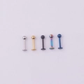 316L Edelstahl-Lippenstecker-Set in fünf Farben inkl. Gold, Schwarz und Blau - 10mm / Gemischte Farben 5er Set