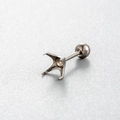F136 Titan-Ohrsteckerfassung mit vier Zacken und verschraubbarem Kugelverschluss - Ohrring-Komponente (Titan-Zubehör 23) / 5mm Krappenfassung (1 Stück) / Silber
