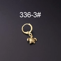 Golden turtle drop earring featuring a textured shell and polished hoop design - Turtle Style (3#)