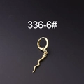 Golden snake hoop earring for women with green gem eyes in a stylish metal finish - Polished Snake Style (6#)
