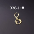 Golden moon and star celestial earring variant with rhinestone inlay and face relief - Star Moon Face Style (11#)