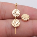 Perles dorées 9x9mm avec relief lune et étoile pour création de bijoux DIY - Perle à Petit Trou Étoile Lune (D12021) / Or KC