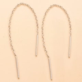 Eleganti orecchini a catenella in argento sterling S925 dal design minimalista - Stile Argento Sterling S925 / Un paio / Argento