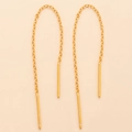 Orecchini a catena minimalisti in argento S925 placcato oro con punzonatura S925 - Stile Argento Sterling S925 Placcato Oro / Un paio / Oro