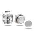 6mm magnetic stainless steel stud earring with round cubic zirconia for non-pierced ears - Magnetic Style / 6mm Round (Single)