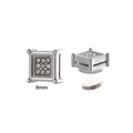8mm magnetic silver square stud earrings with clear zircon for non-pierced ears - Magnetic Style / 8mm Square (Single)