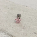 Orecchino a stella con zircone rosa in acciaio al titanio argento per cartilagine - Zircone da 5mm (Singolo) / Rosa