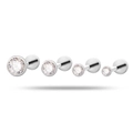 Piercings labret de titanio F136 con circonita redonda clara en cuatro tamaños - 2.5mm / Blanco