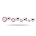 Juego de pendientes de titanio F136 con circonitas rosas en cuatro tamaños diferentes - 2.5mm / Rosa
