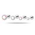 Titanium flat back labret studs with iridescent zircon in four different sizes - 2.5mm / AB Rainbow