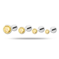 Kit de piercings en titane avec zircon jaune en quatre tailles pour lèvre et oreille - Jaune