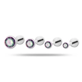 Set di piercing in titanio con zirconi aurora iridescenti in quattro dimensioni - Multicolore