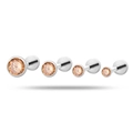 Set de piercings labret en titane avec zircons champagne brillants de quatre tailles - Champagne