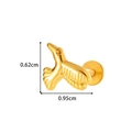 Titanium golden hummingbird labret stud with flat back design for ear cartilage piercing - Gold