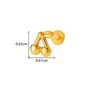 Golden cherry-shaped titanium labret stud with a polished mirror finish and flat back - Gold