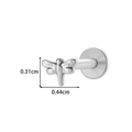 Silver G23 titanium dragonfly piercing stud with flat back labret design 0.44cm - Dragonfly Style (T2524-1#) / Silver