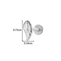 Titanium silver angel wing flat back stud earring measuring 0.75cm by 0.34cm - Angel Wing Style (T2524-3#) / Silver